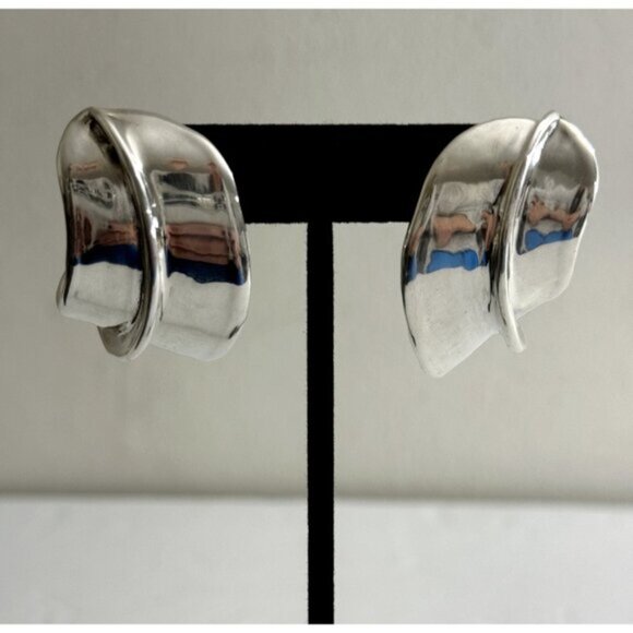 E&L Sterling Silver Electroform Statement Earrings Israel - Picture 2 of 10